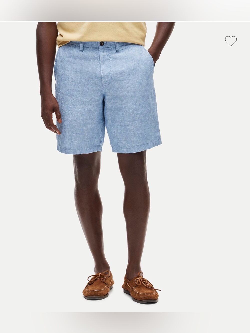J Crew 9” Linen Blend Shorts Mens 34 Blue Khaki Chino Flat Front Pocket Casual